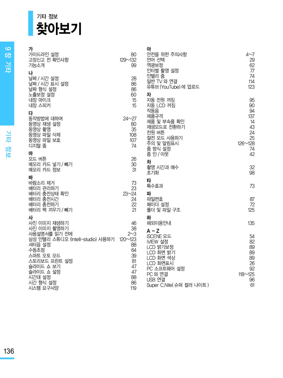 찾아보기 Hand Held Camcorder HMX-M20BN