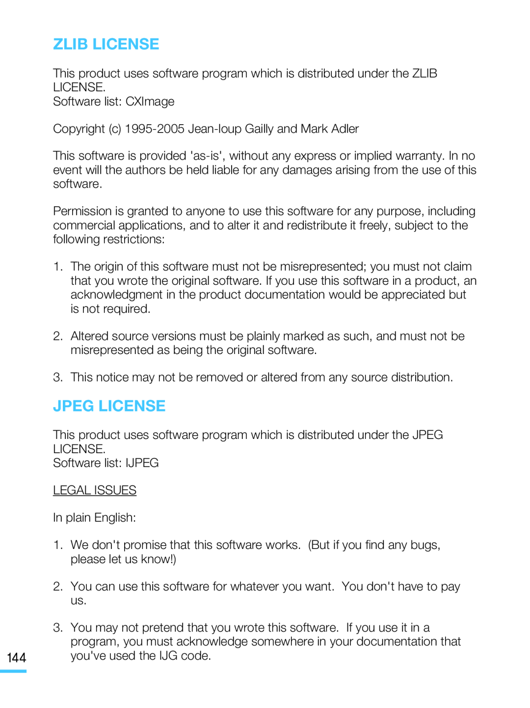 Software list: CXImage Hand Held Camcorder HMX-M20BN