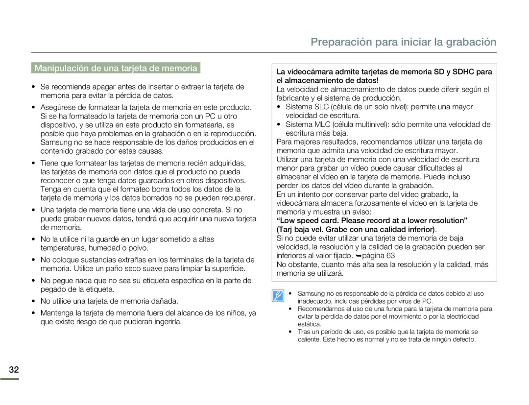 Manipulación de una tarjeta de memoria