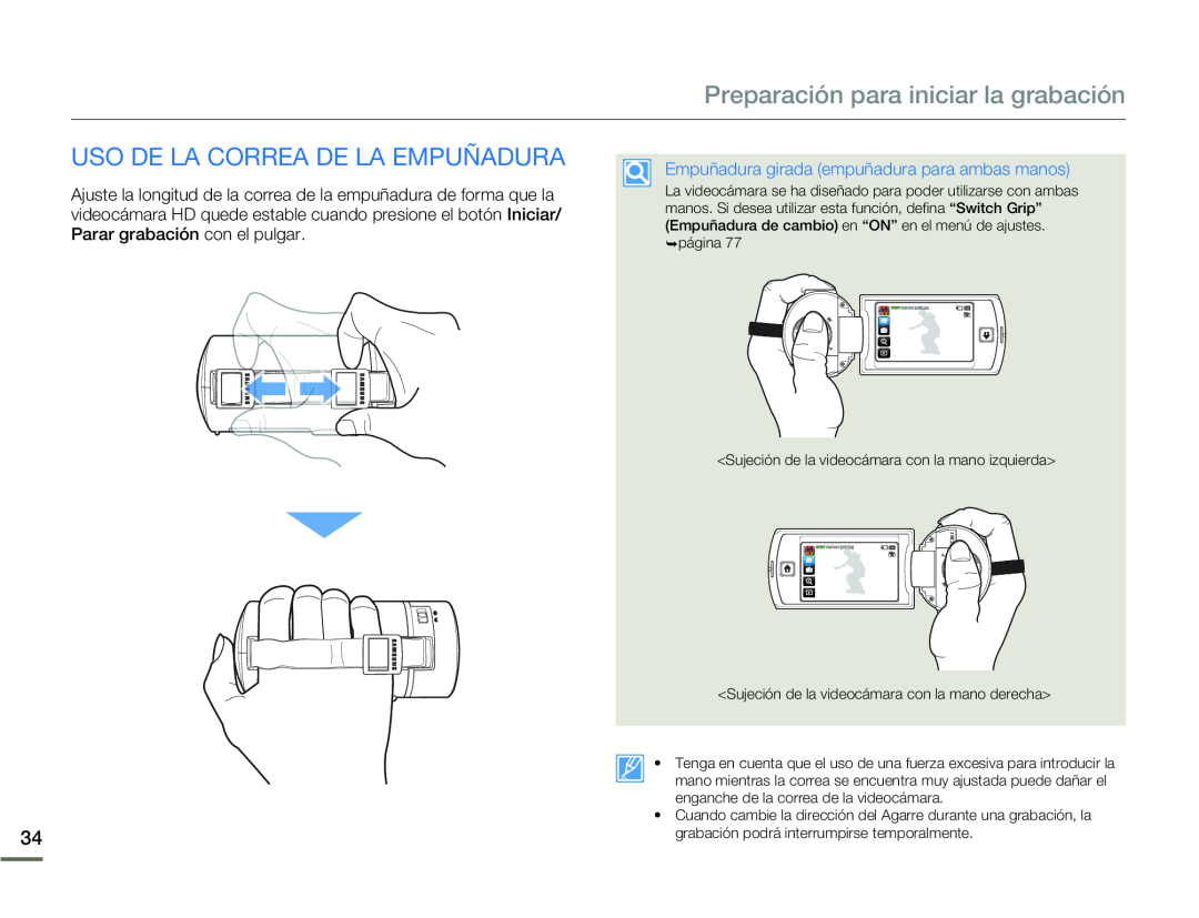 USO DE LA CORREA DE LA EMPUÑADURA