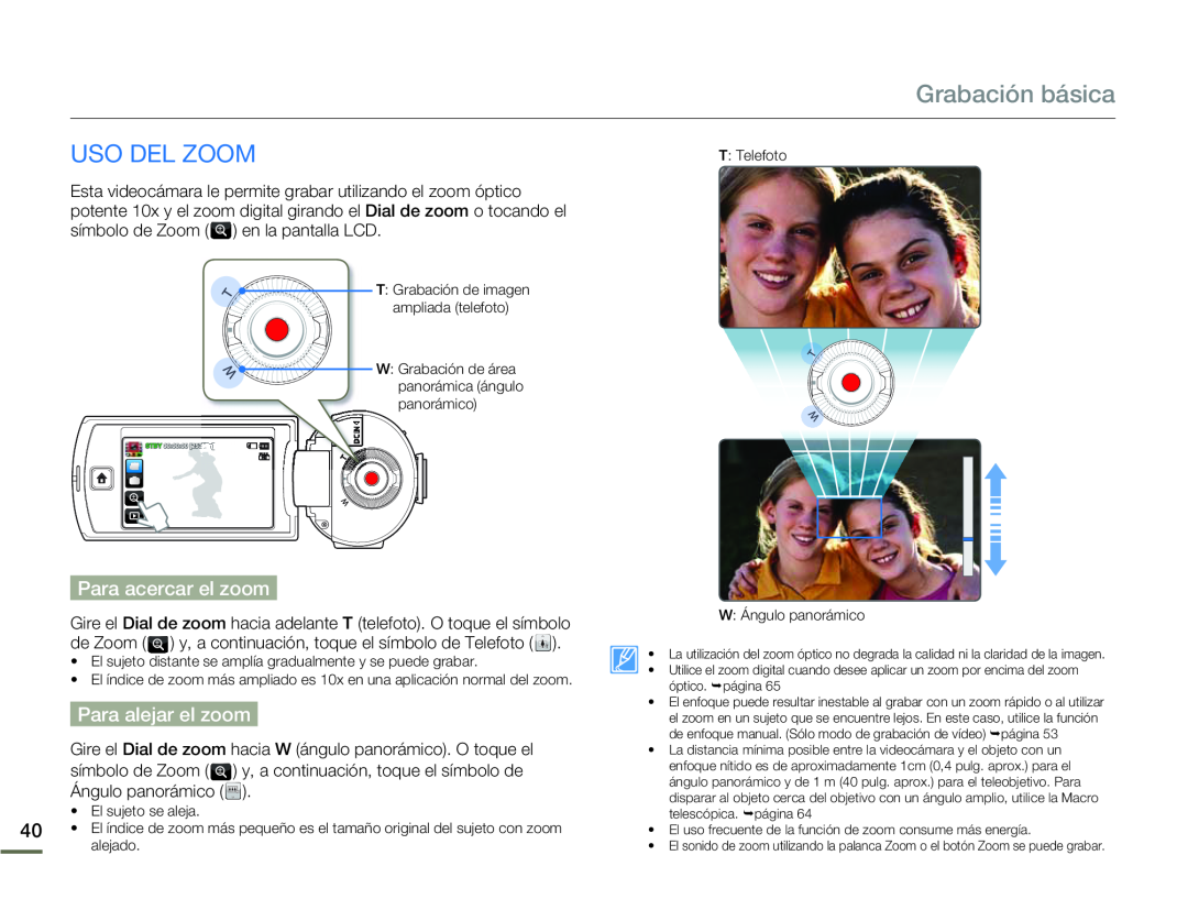 USO DEL ZOOM Hand Held Camcorder HMX-Q10BN