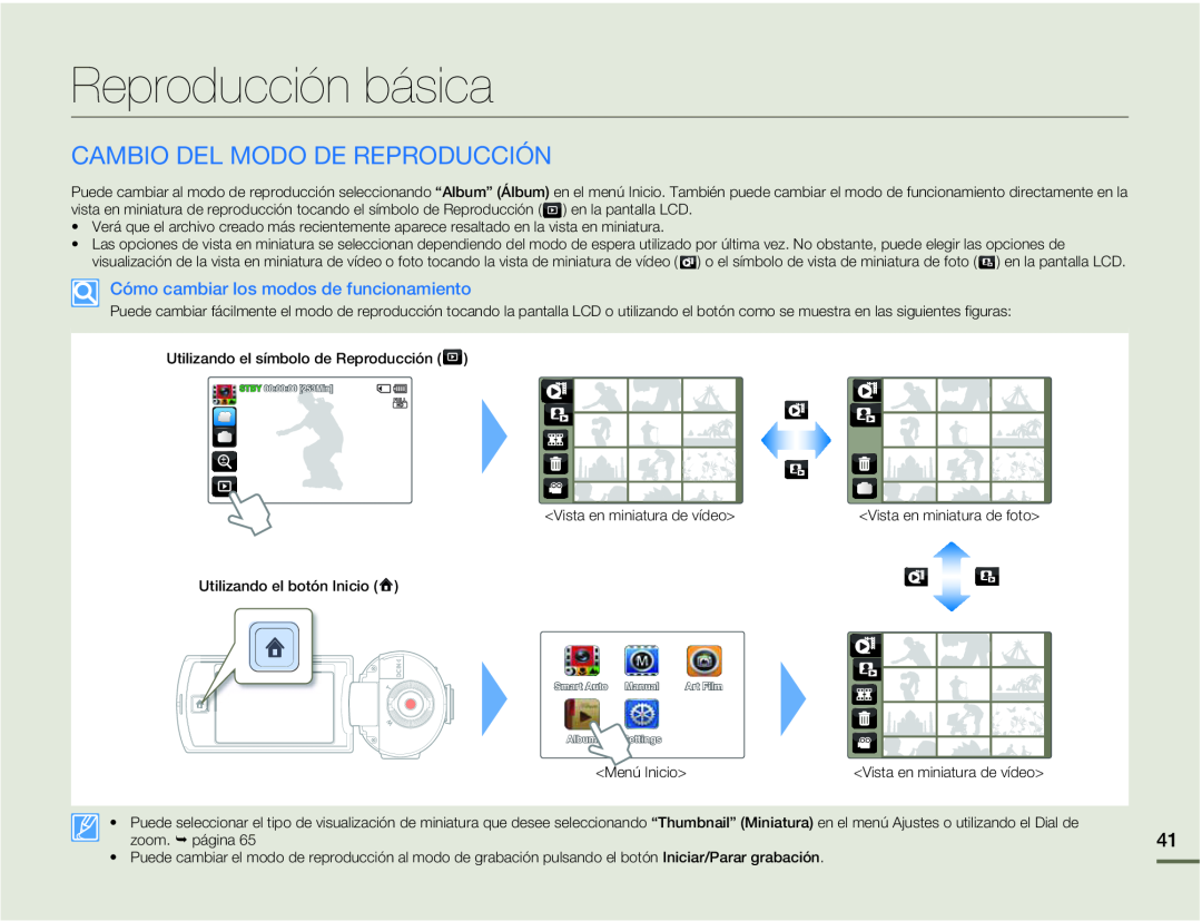 Reproducción básica Hand Held Camcorder HMX-Q10BN