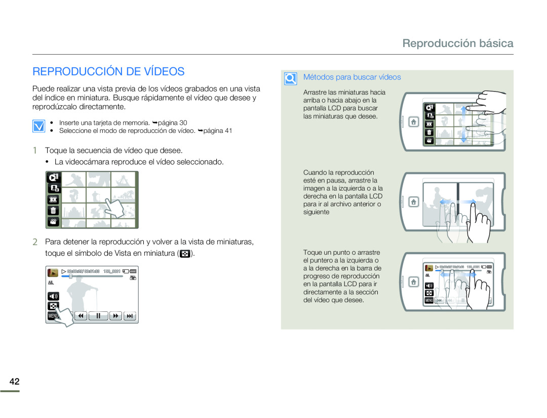 Reproducción básica Hand Held Camcorder HMX-Q10BN