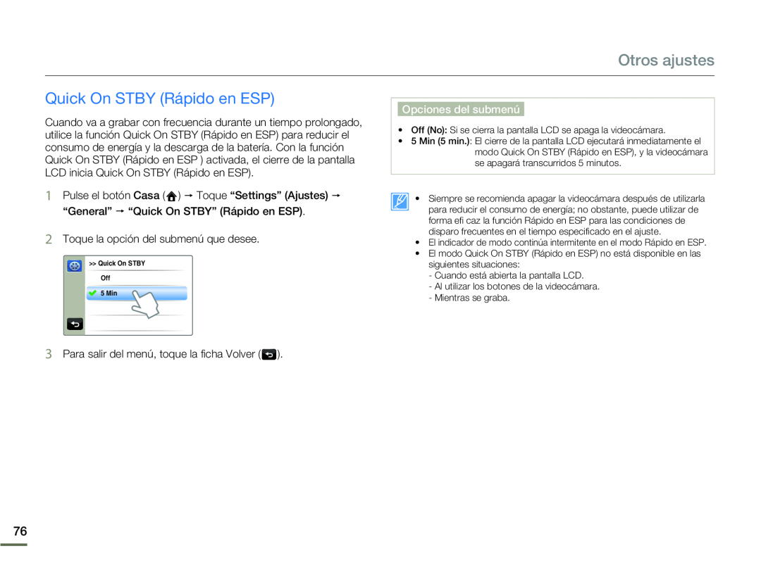 Quick On STBY (Rápido en ESP)