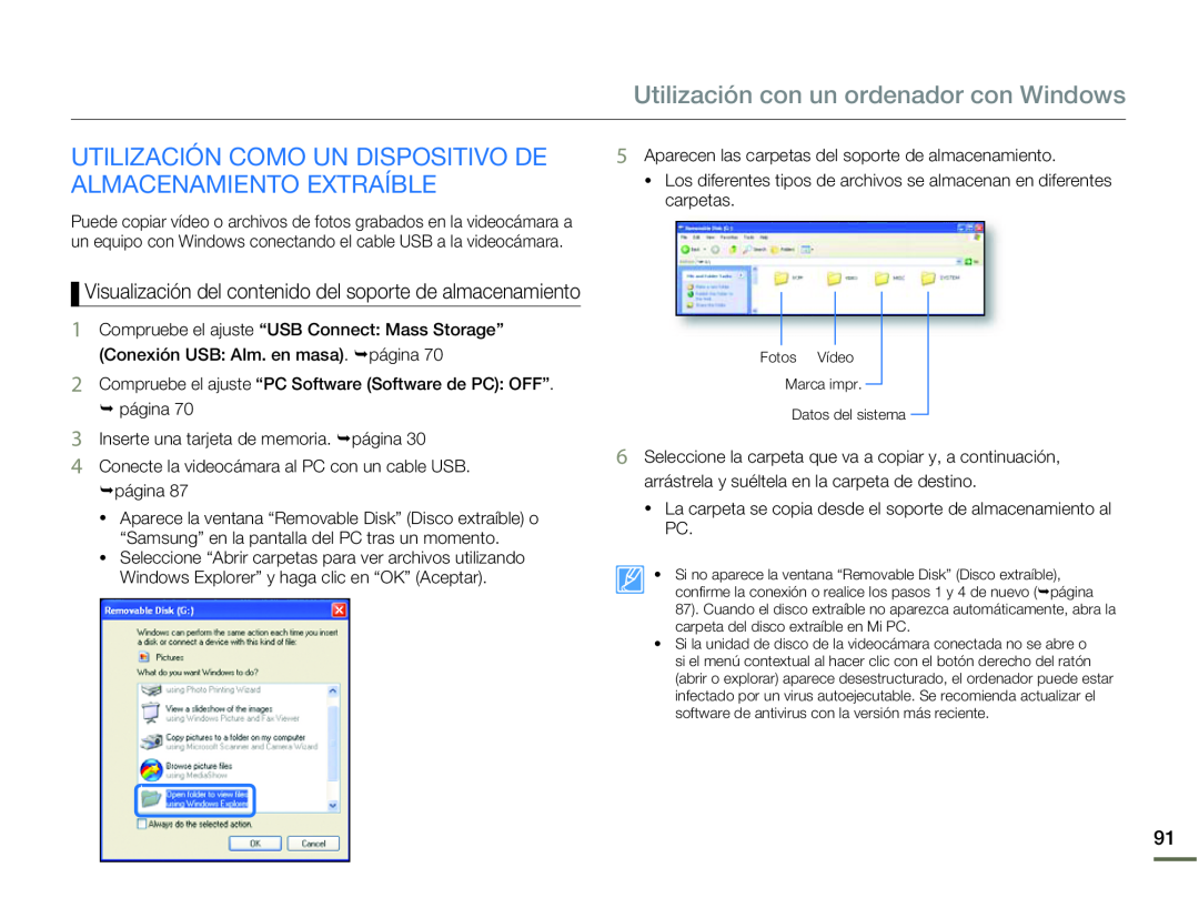 UTILIZACIÓN COMO UN DISPOSITIVO DE ALMACENAMIENTO EXTRAÍBLE