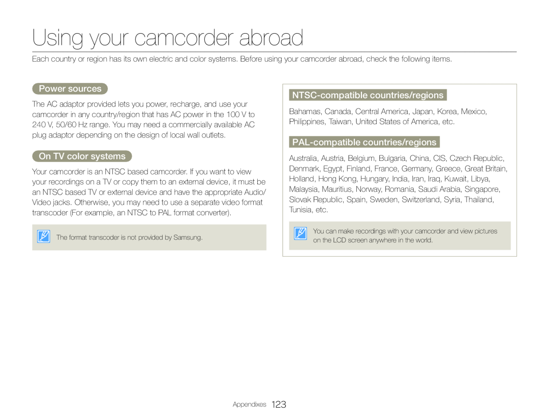 PAL-compatiblecountries/regions Hand Held Camcorder HMX-QF30BN