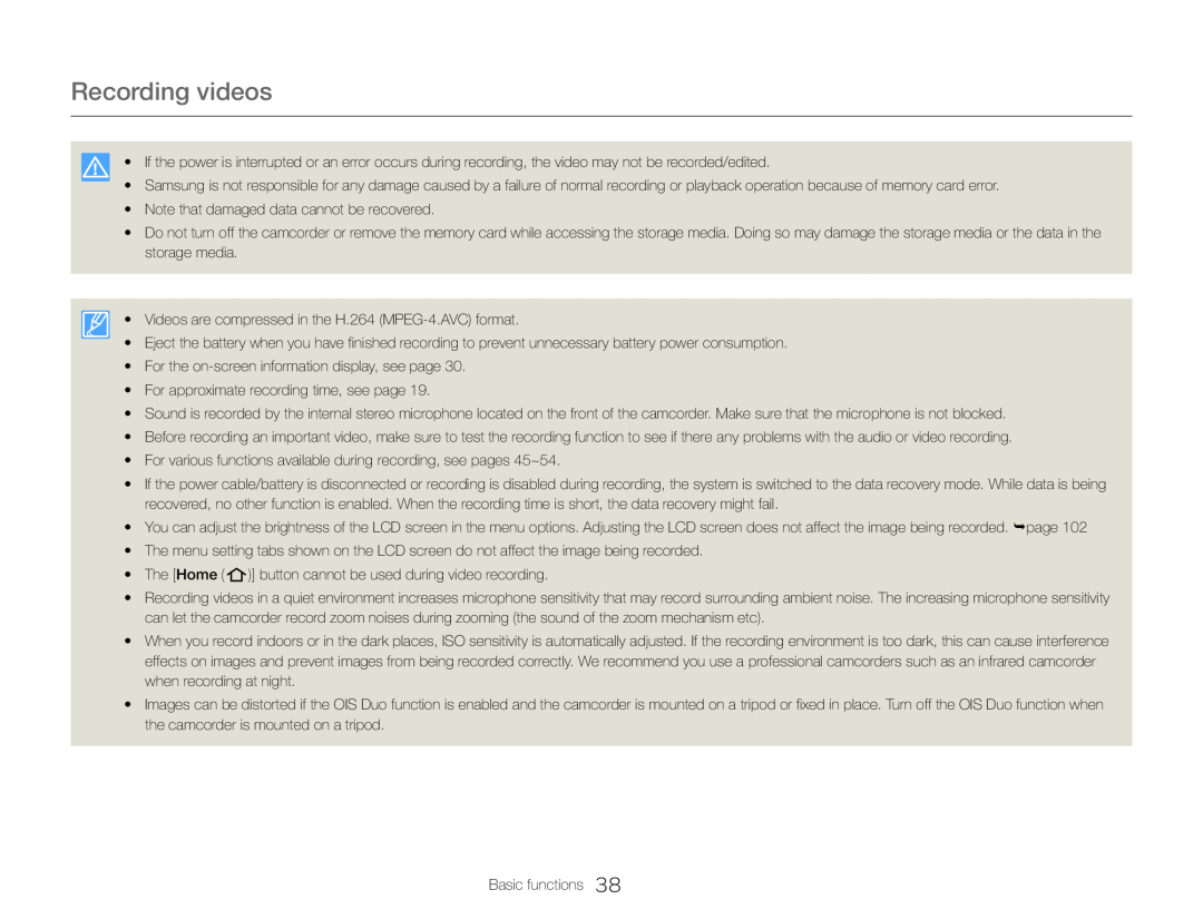 •Note that damaged data cannot be recovered • Videos are compressed in the H.264 (MPEG-4.AVC)format