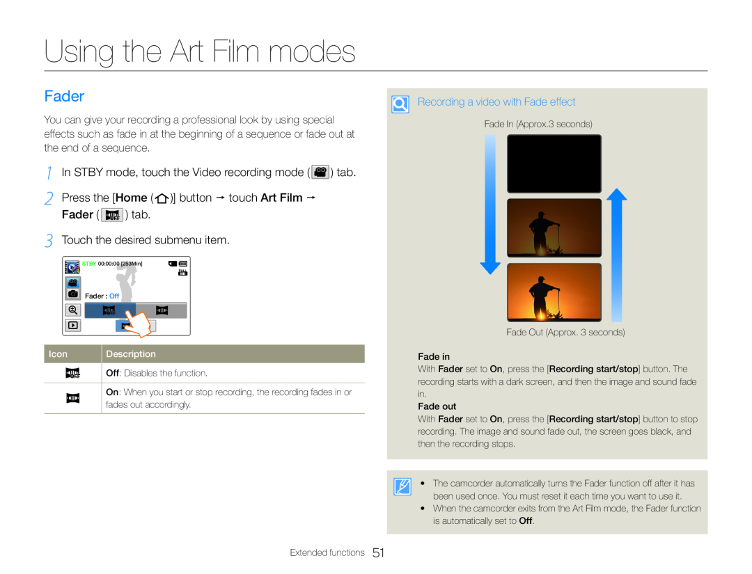 Using the Art Film modes Hand Held Camcorder HMX-QF30BN