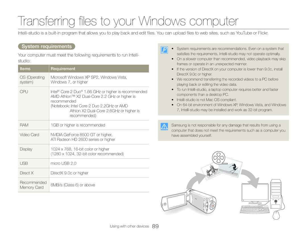 System requirements Transferring files to your Windows computer