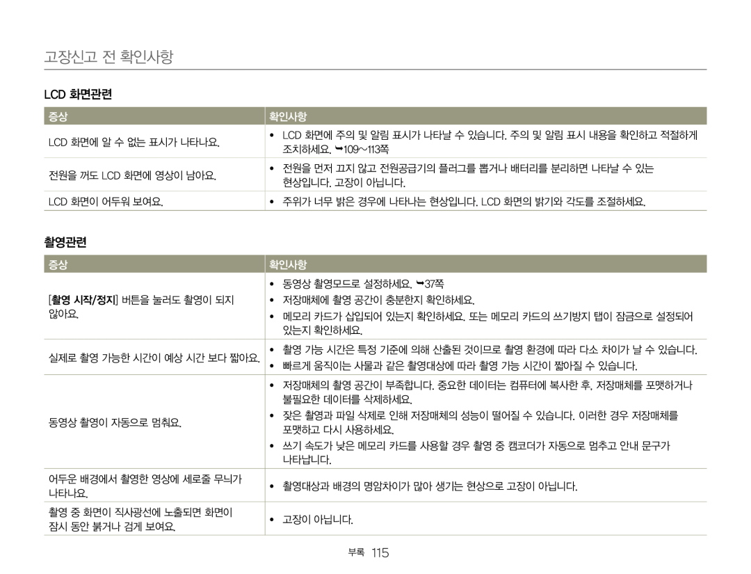 화면관련 Hand Held Camcorder HMX-QF30BN