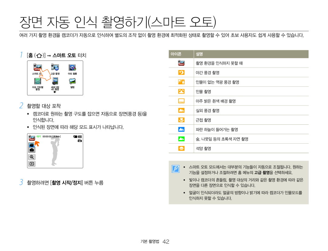 )]  스마트 오토 터치 촬영할 대상 포착