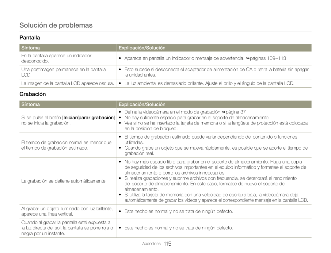 Solución de problemas Hand Held Camcorder HMX-QF30BN