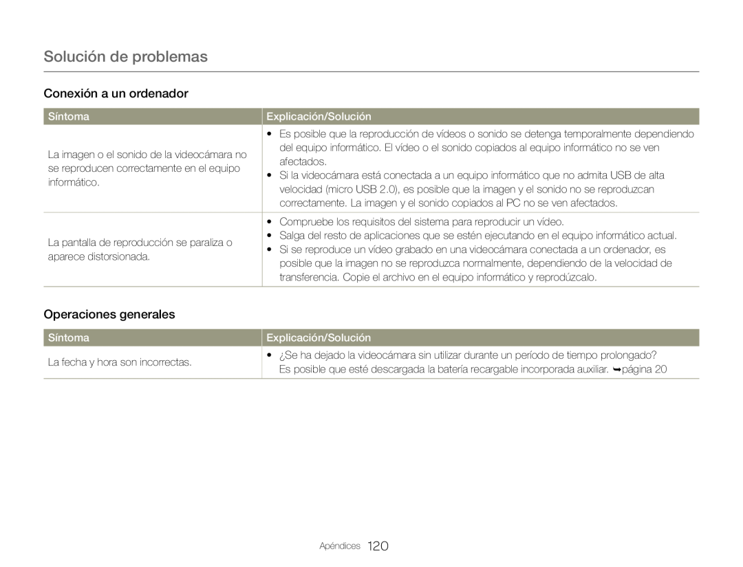 Operaciones generales Hand Held Camcorder HMX-QF30BN