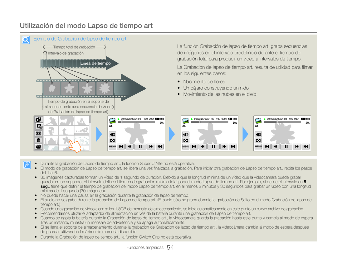 Utilización del modo Lapso de tiempo art