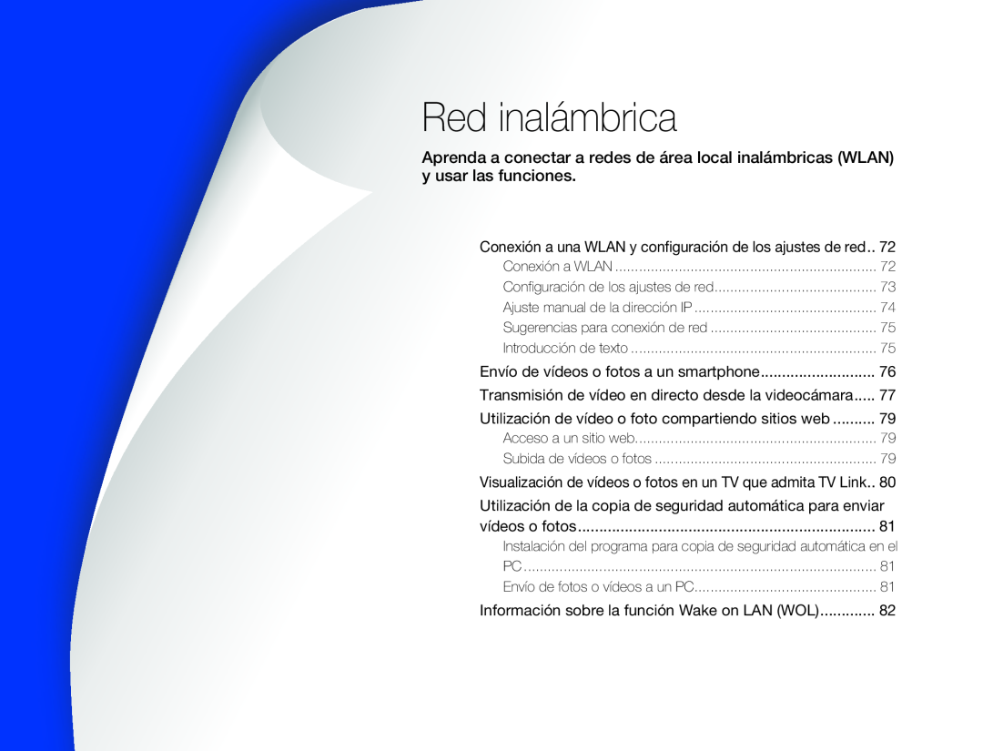 Conexión a una WLAN y configuración de los ajustes de red Hand Held Camcorder HMX-QF30BN