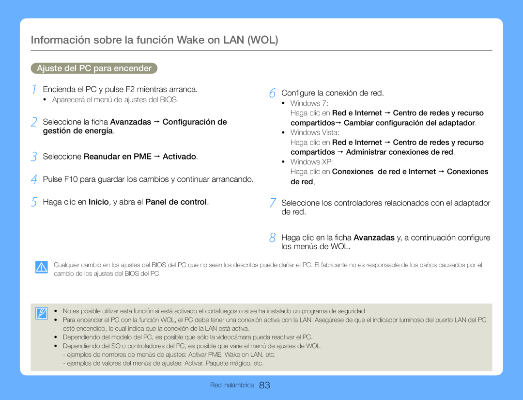 1Encienda el PC y pulse F2 mientras arranca 2Seleccione la ficha Avanzadas p Configuración de gestión de energía