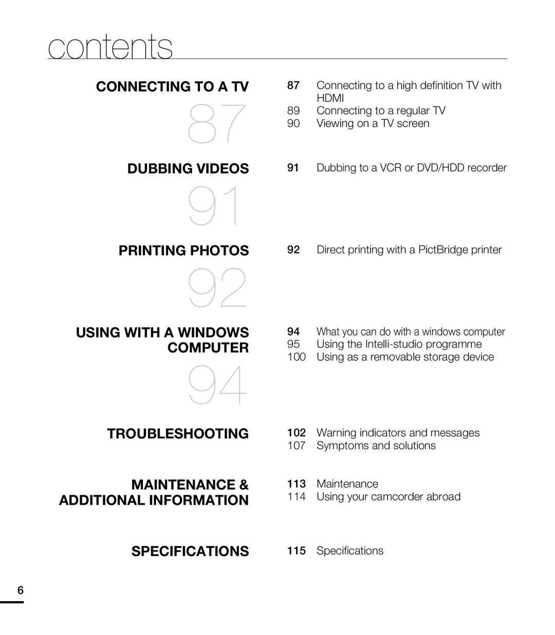 MAINTENANCE & ADDITIONAL INFORMATION Hand Held Camcorder HMX-T10ON