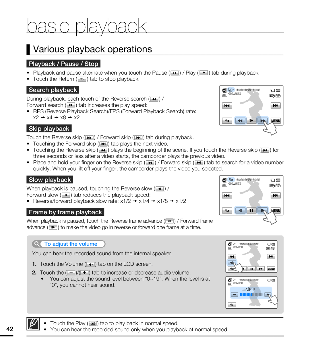 Various playback operations