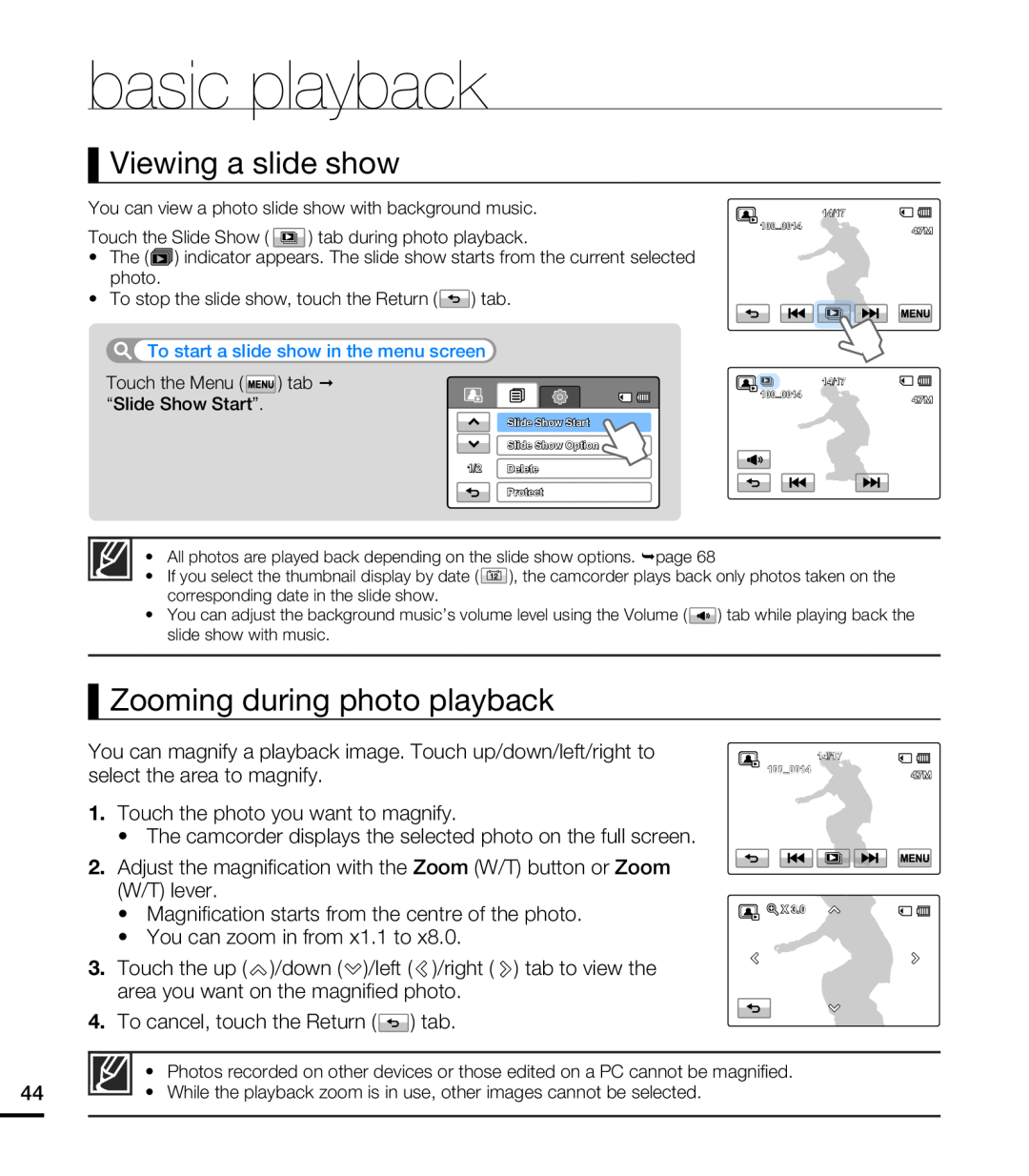 Zooming during photo playback Hand Held Camcorder HMX-T10ON