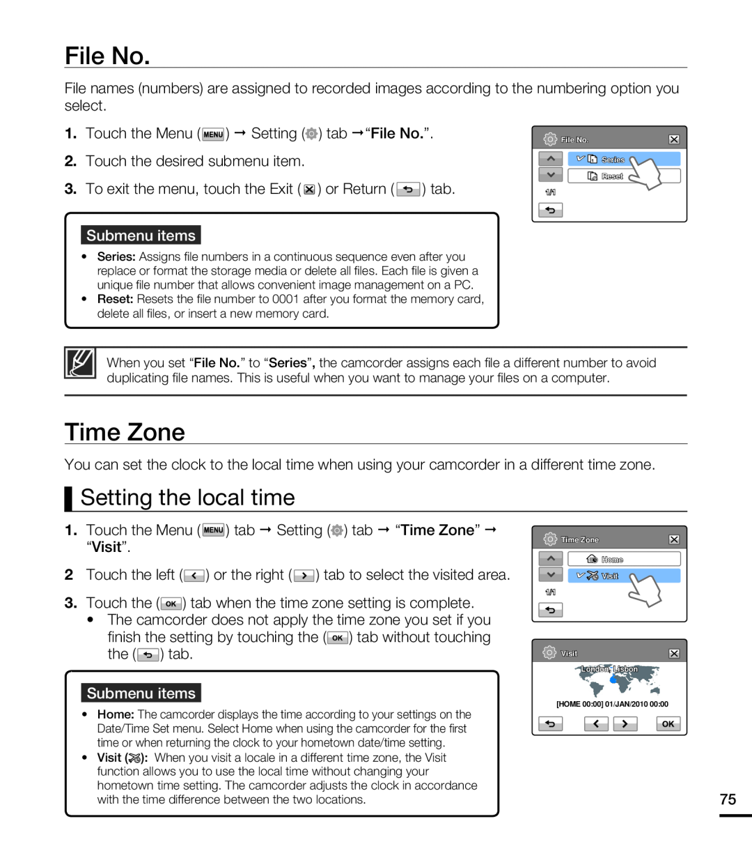 Setting the local time File No