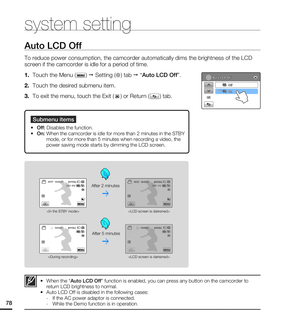 Auto LCD Off