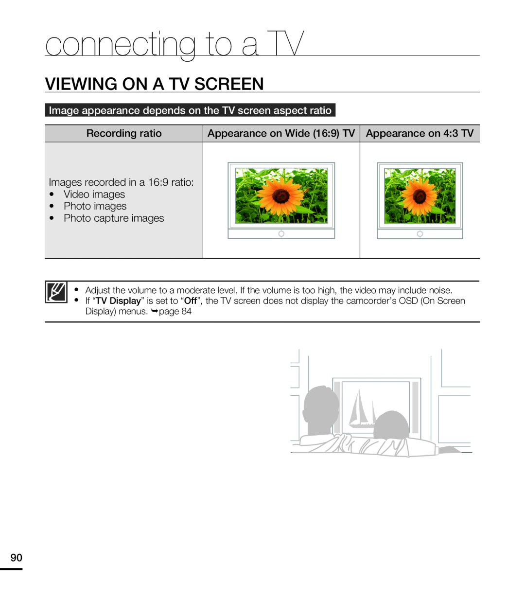 VIEWING ON A TV SCREEN Hand Held Camcorder HMX-T10ON