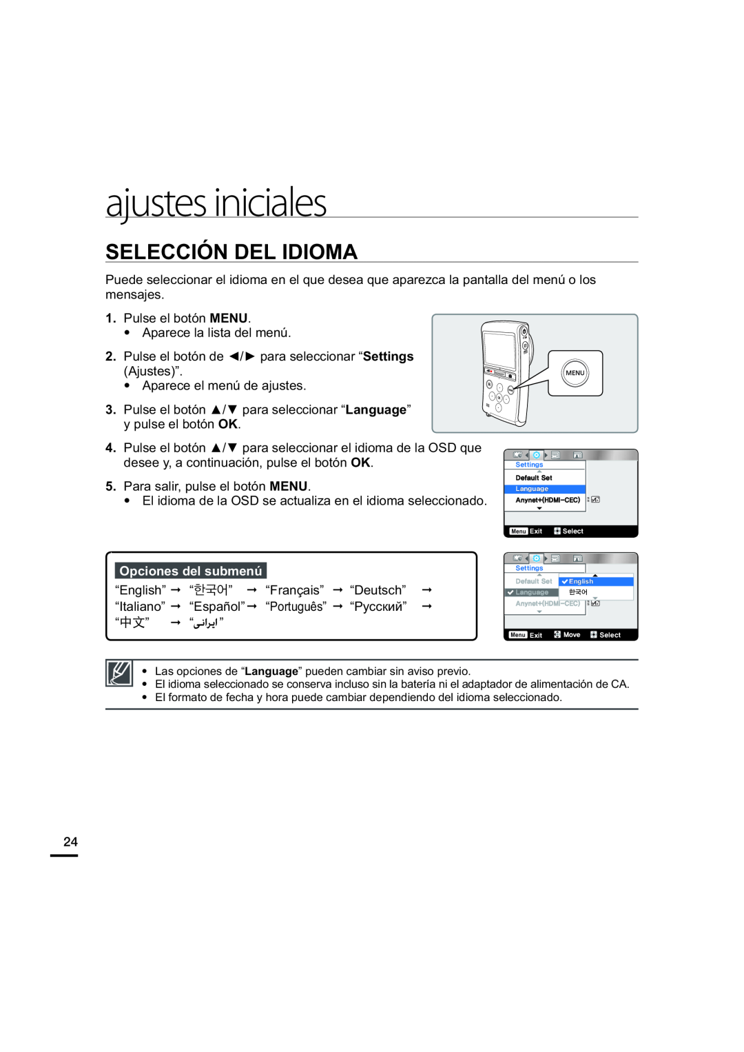 SELECCIÓN DEL IDIOMA