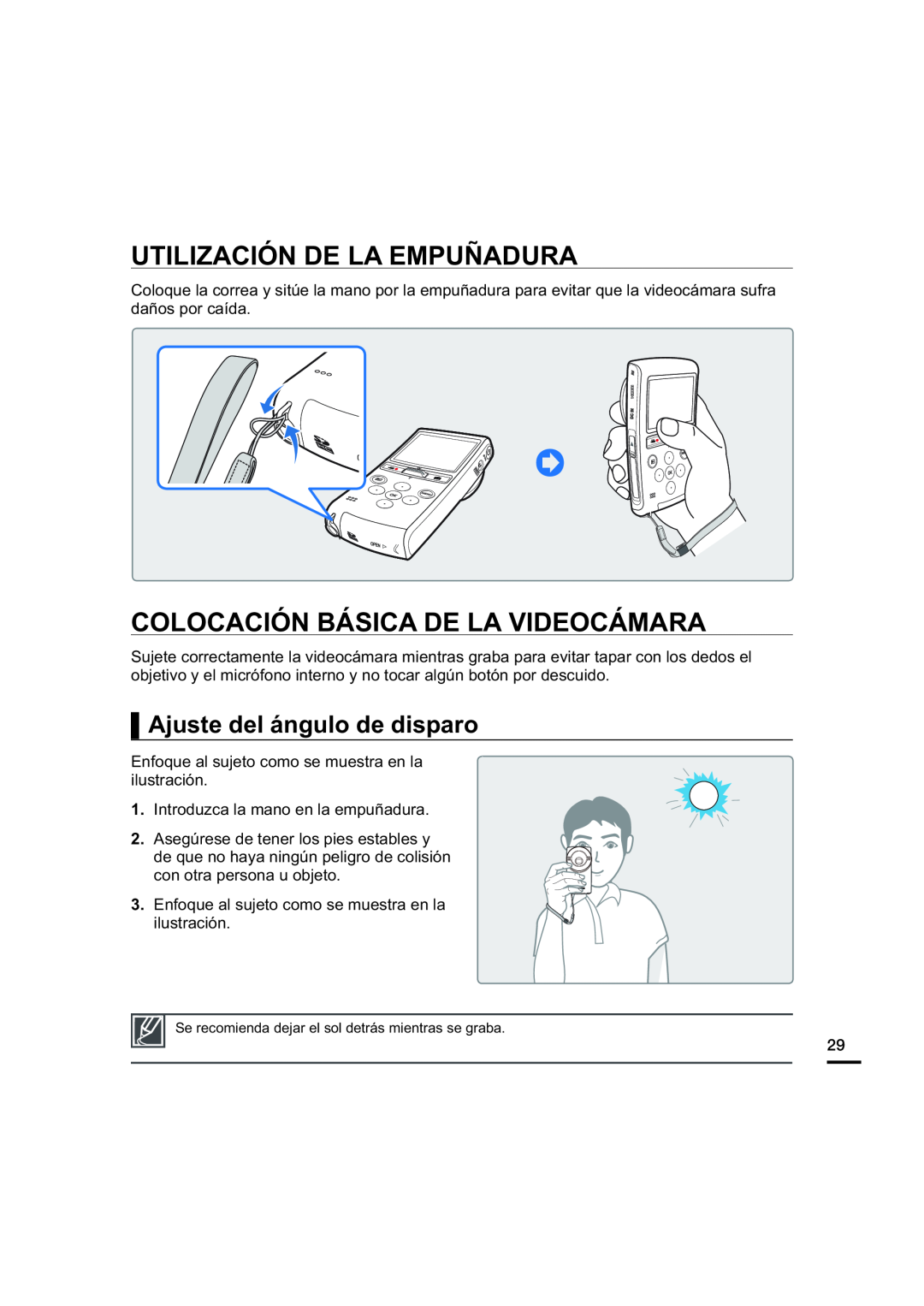 Ajuste del ángulo de disparo UTILIZACIÓN DE LA EMPUÑADURA