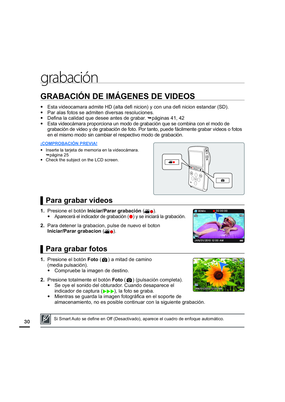 GRABACIÓN DE IMÁGENES DE VIDEOS Hand Held Camcorder HMX-U20BN