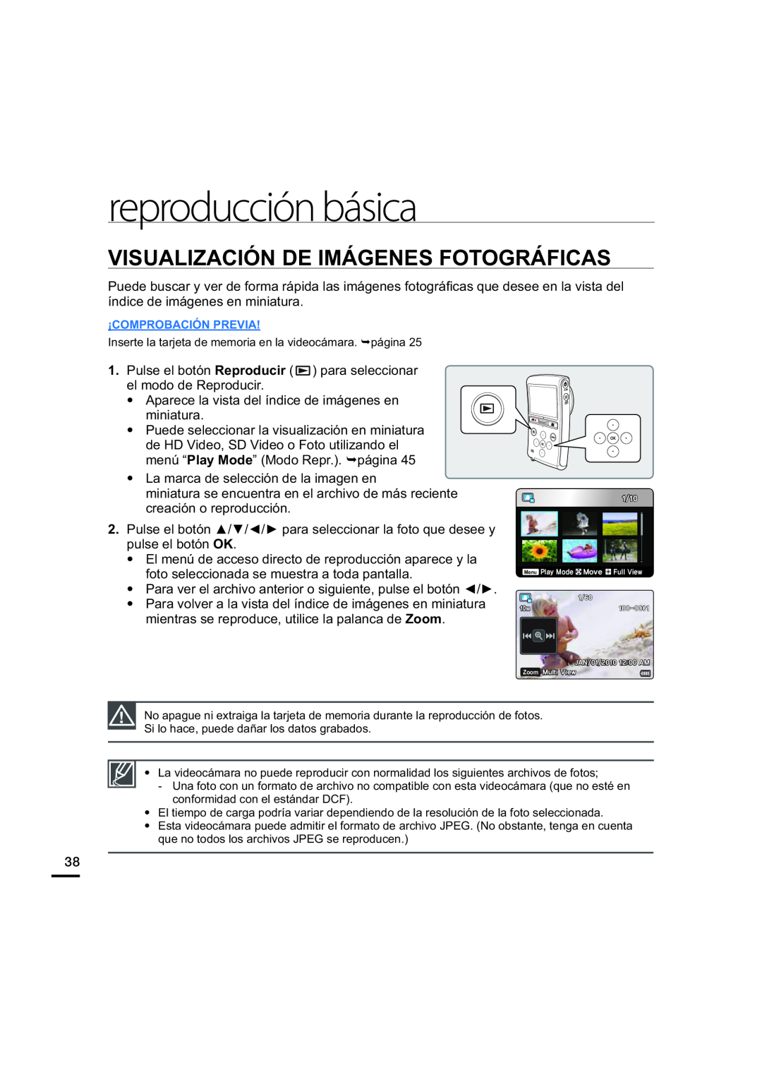 VISUALIZACIÓN DE IMÁGENES FOTOGRÁFICAS Hand Held Camcorder HMX-U20BN