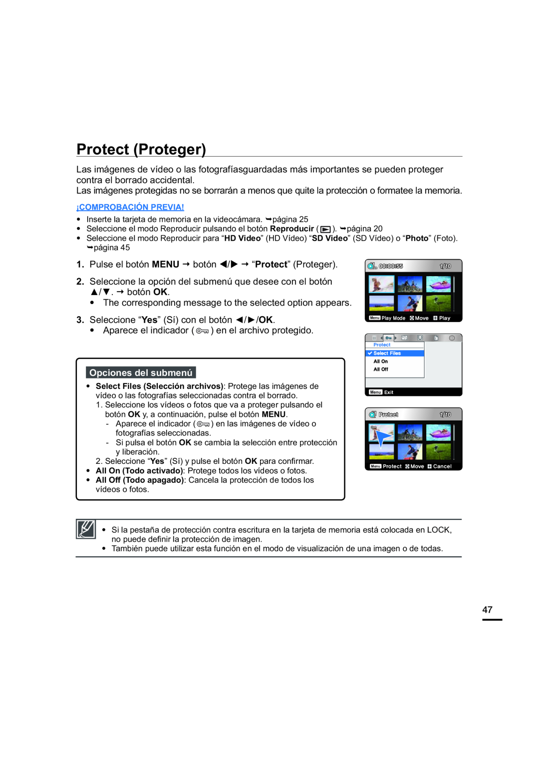 Protect (Proteger) Hand Held Camcorder HMX-U20BN