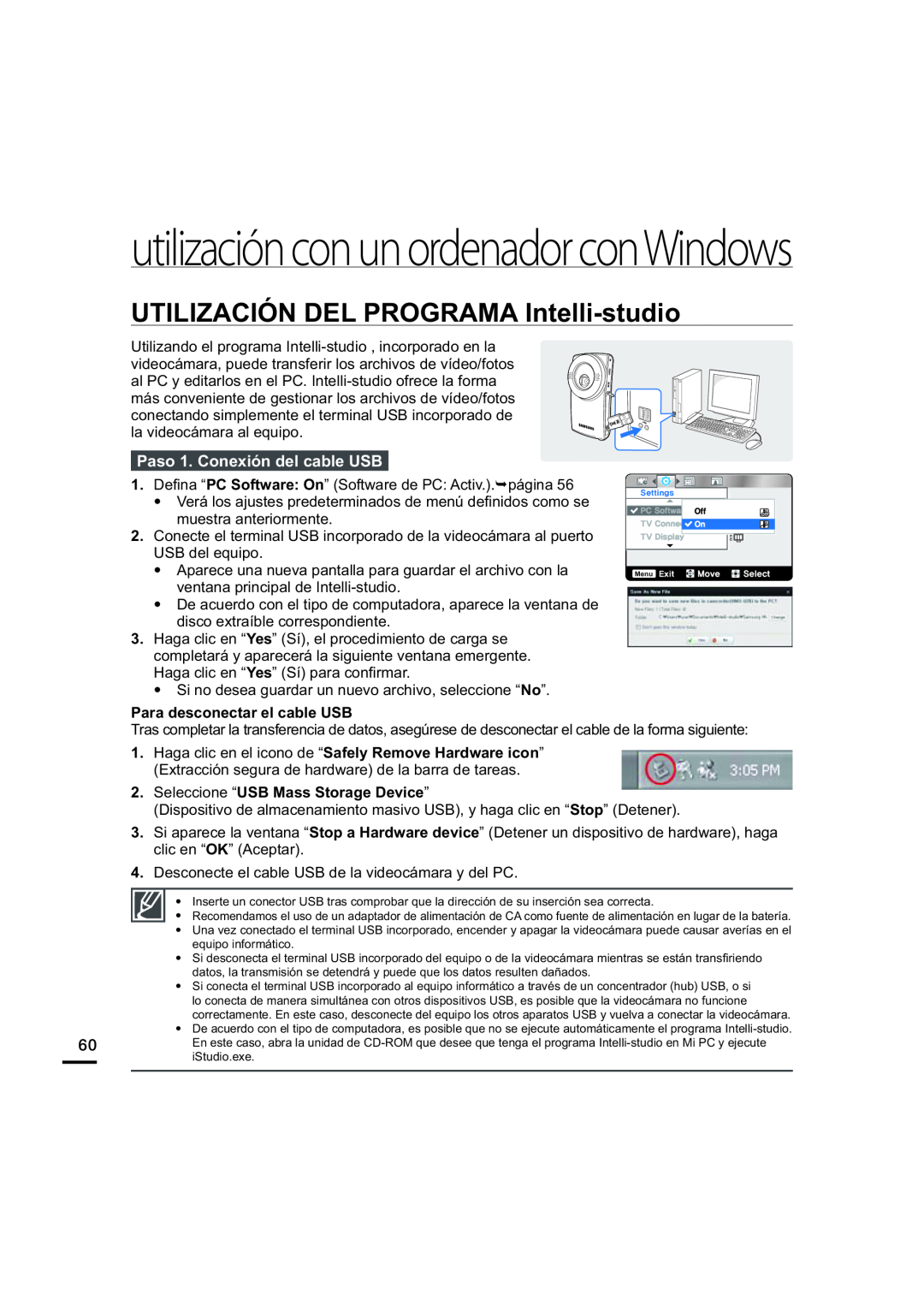 UTILIZACIÓN DEL PROGRAMA Intelli-studio Hand Held Camcorder HMX-U20BN