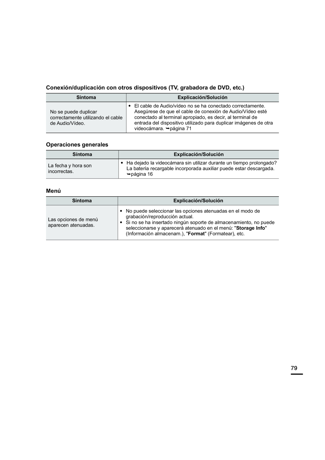 Conexión/duplicación con otros dispositivos (TV, grabadora de DVD, etc.) Operaciones generales