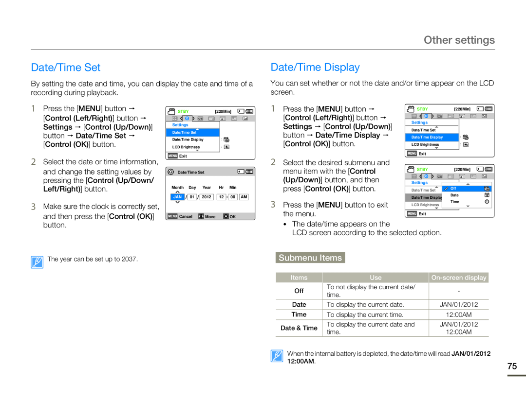 Date/Time Set Date/Time Display