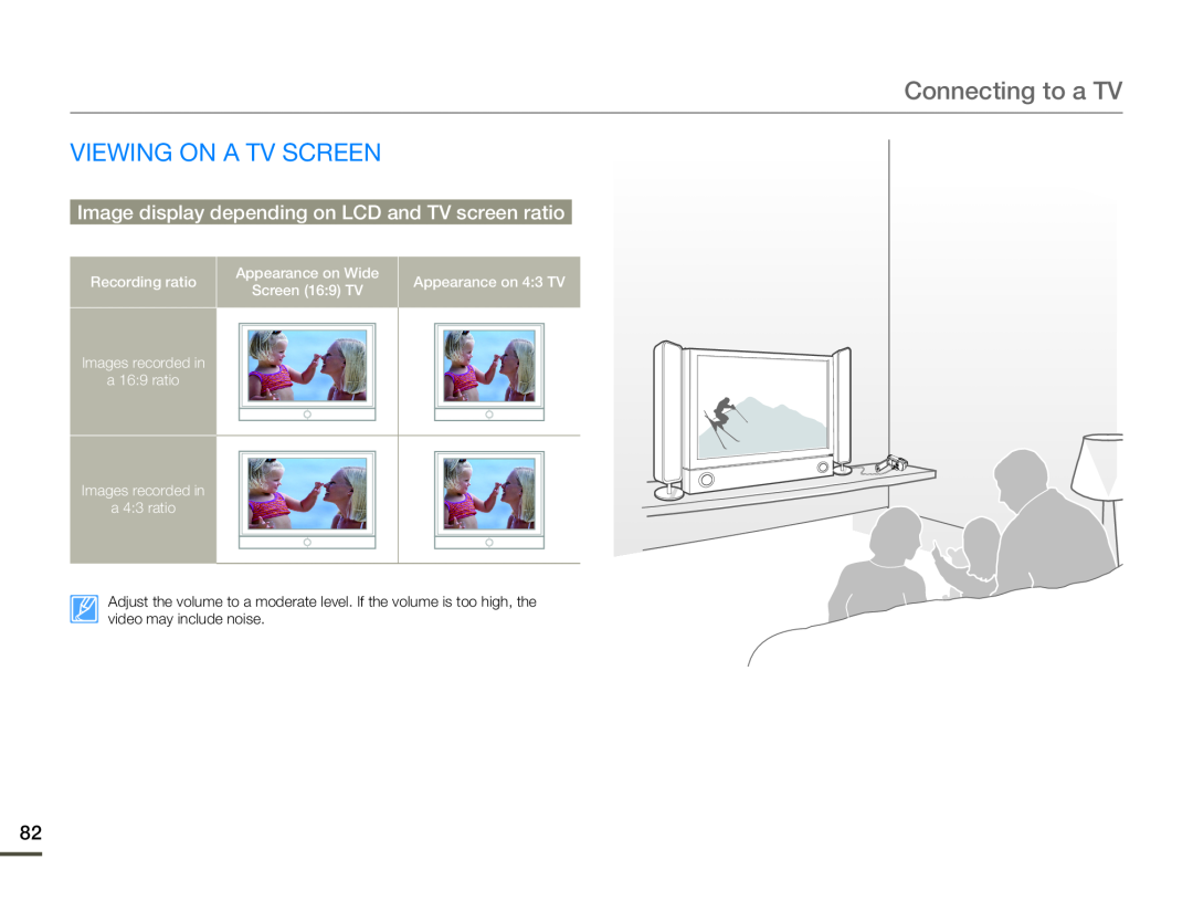 Image display depending on LCD and TV screen ratio VIEWING ON A TV SCREEN