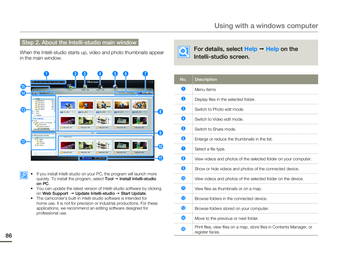 Step 2. About the Intelli-studiomain window For details, select Help Œ Help on the