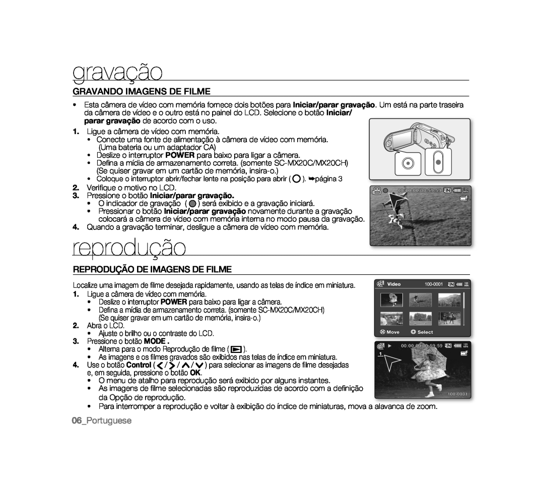 reprodução Handheld SC-MX20