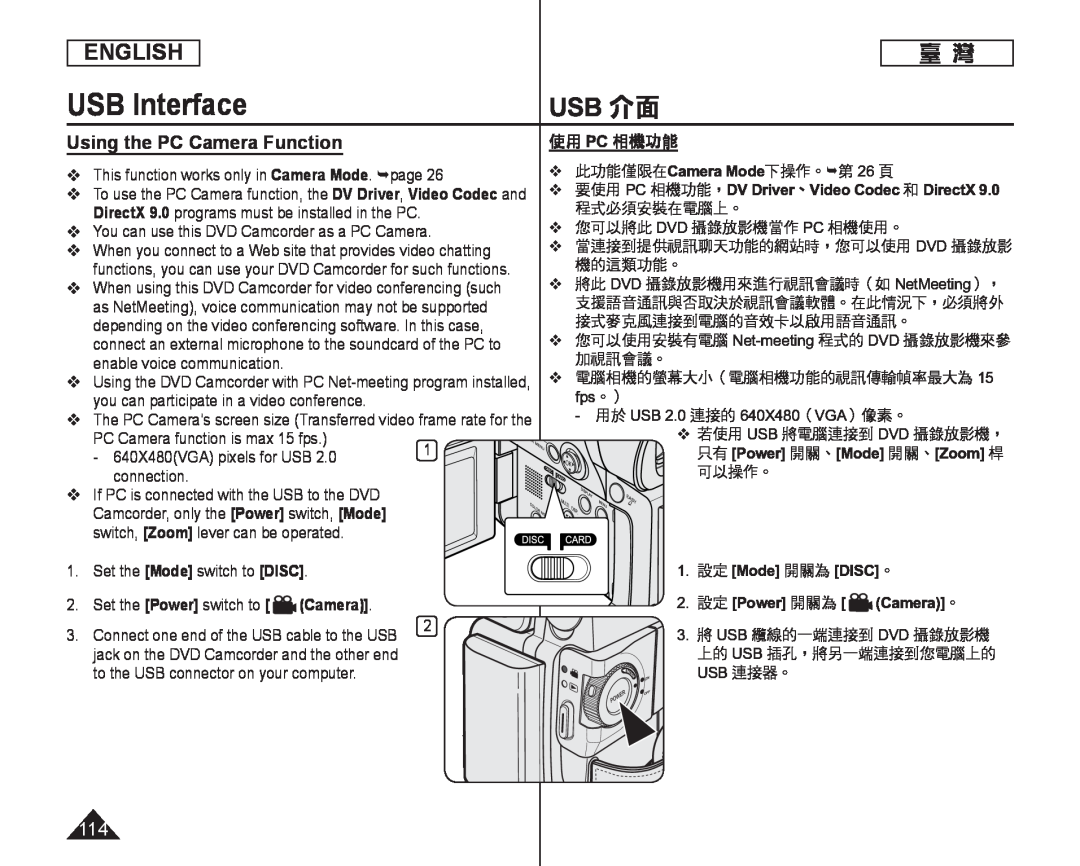 Using the PC Camera Function Handheld SC-DC164