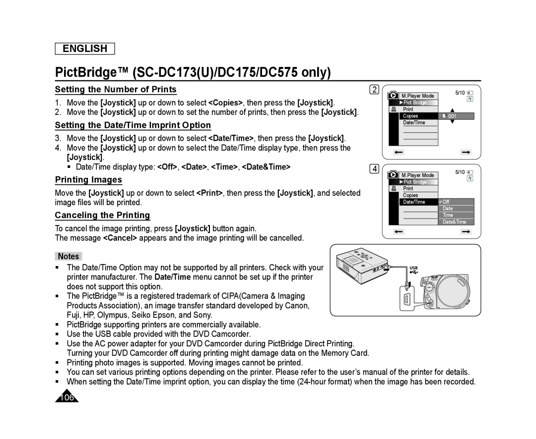 Setting the Date/Time Imprint Option Handheld SC-DC575