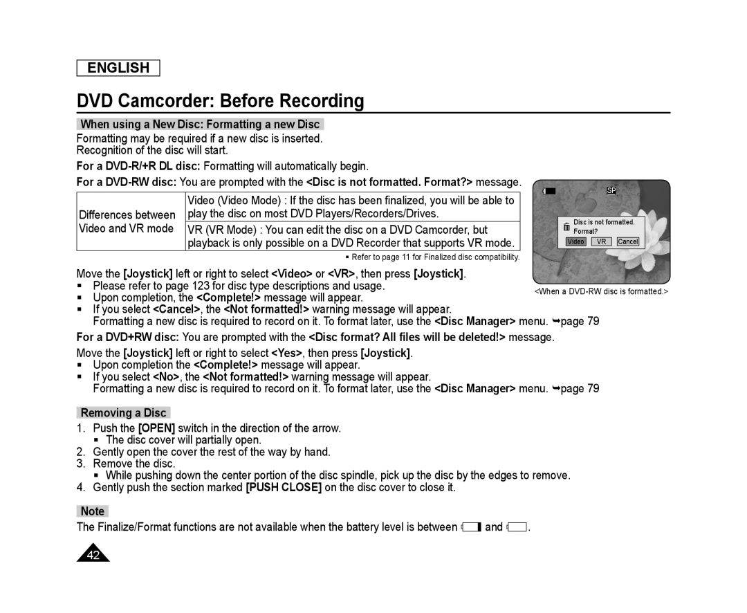 DVD Camcorder: Before Recording Handheld SC-DC575