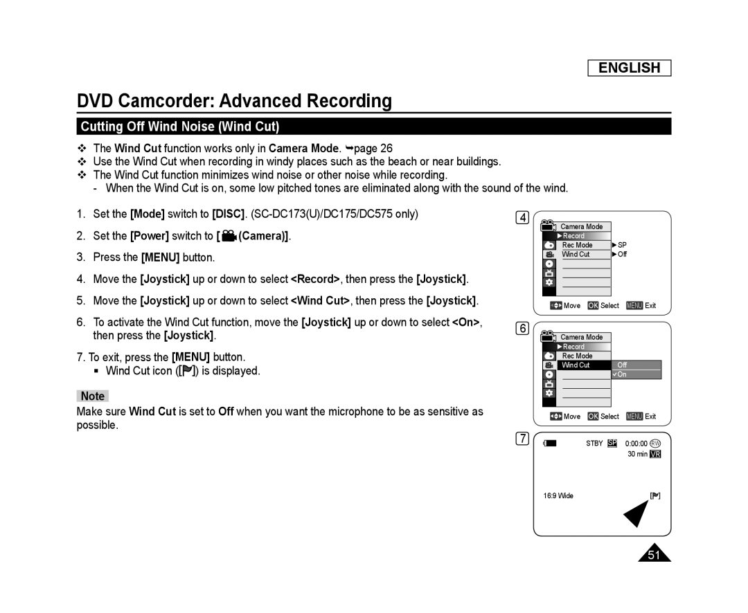 Cutting Off Wind Noise (Wind Cut) Handheld SC-DC575