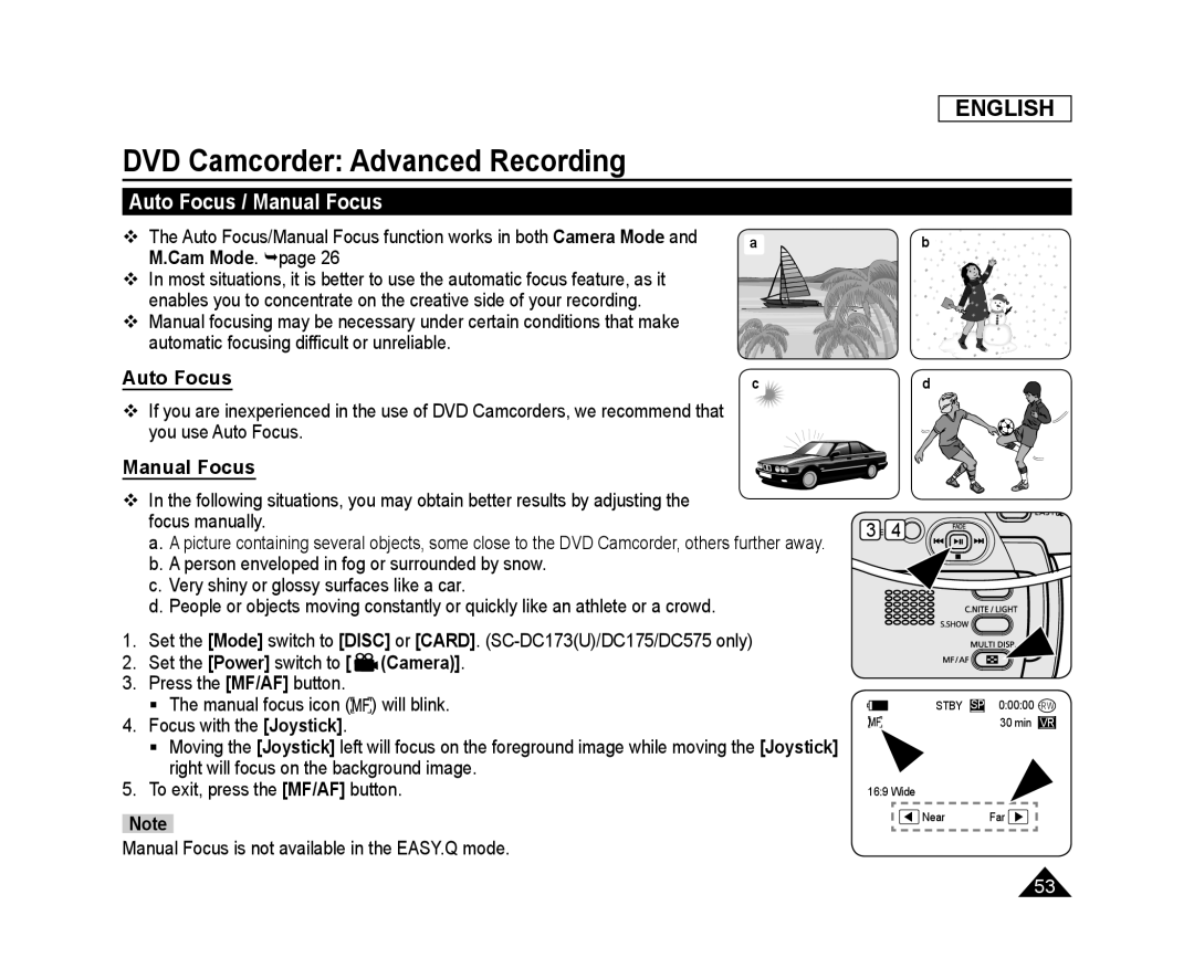 Auto Focus Manual Focus