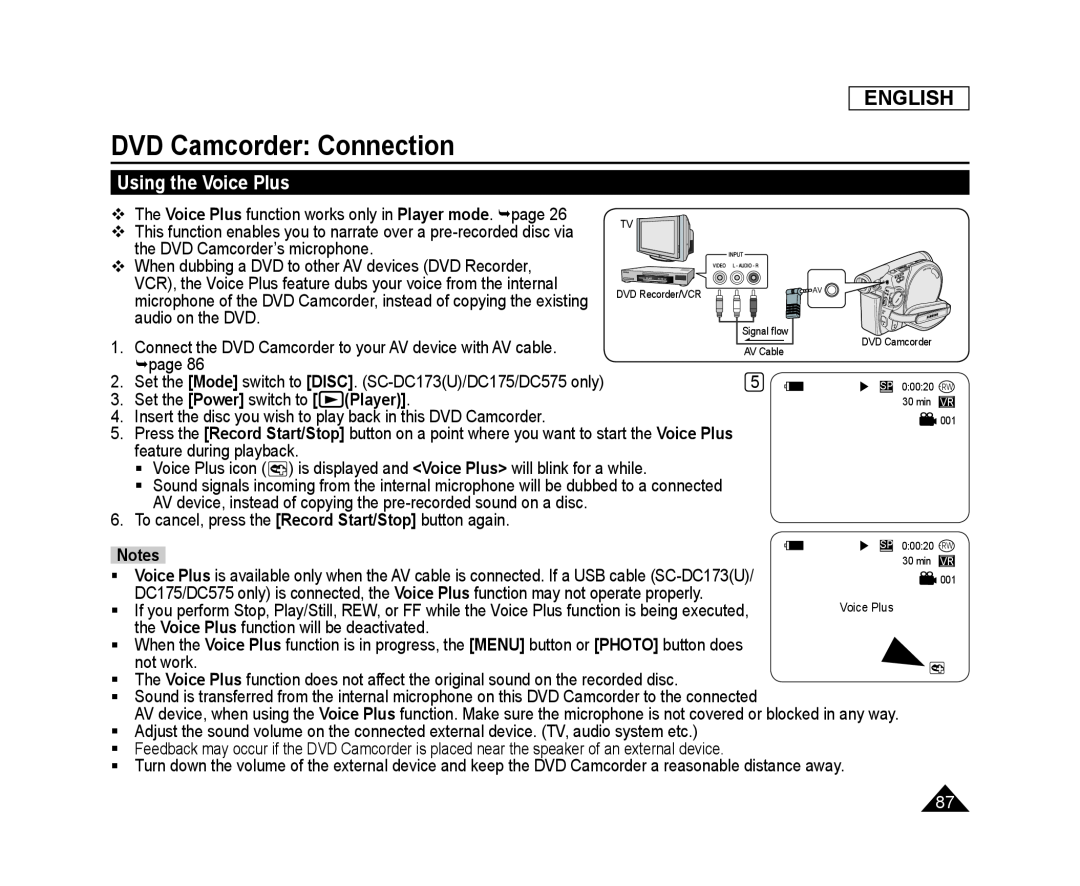 Using the Voice Plus Handheld SC-DC575