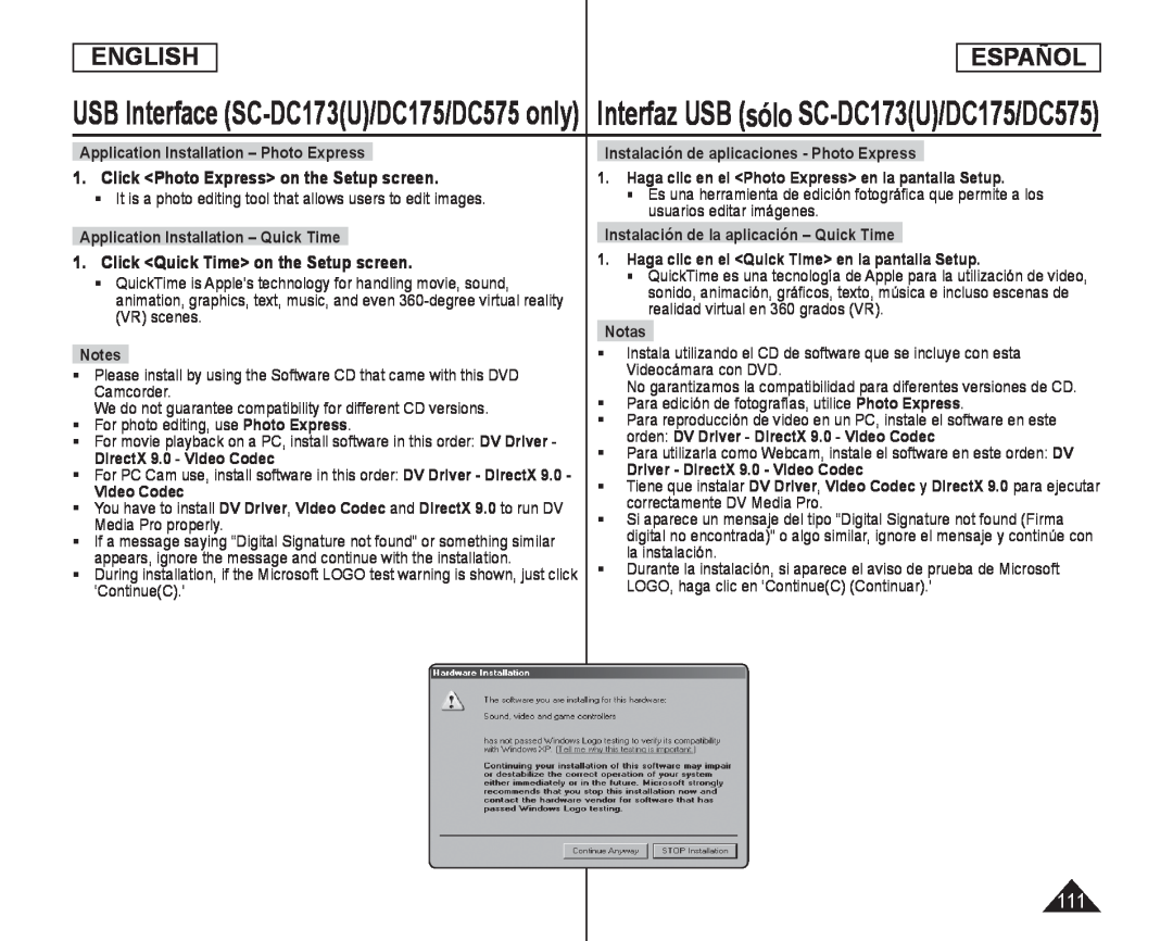 1.Click <Quick Time> on the Setup screen Handheld SC-DC575