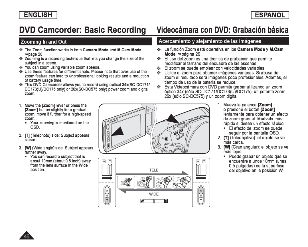 seguir por la pantalla OSD Handheld SC-DC575