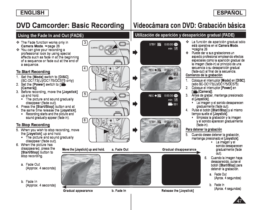 To Stop Recording Handheld SC-DC575