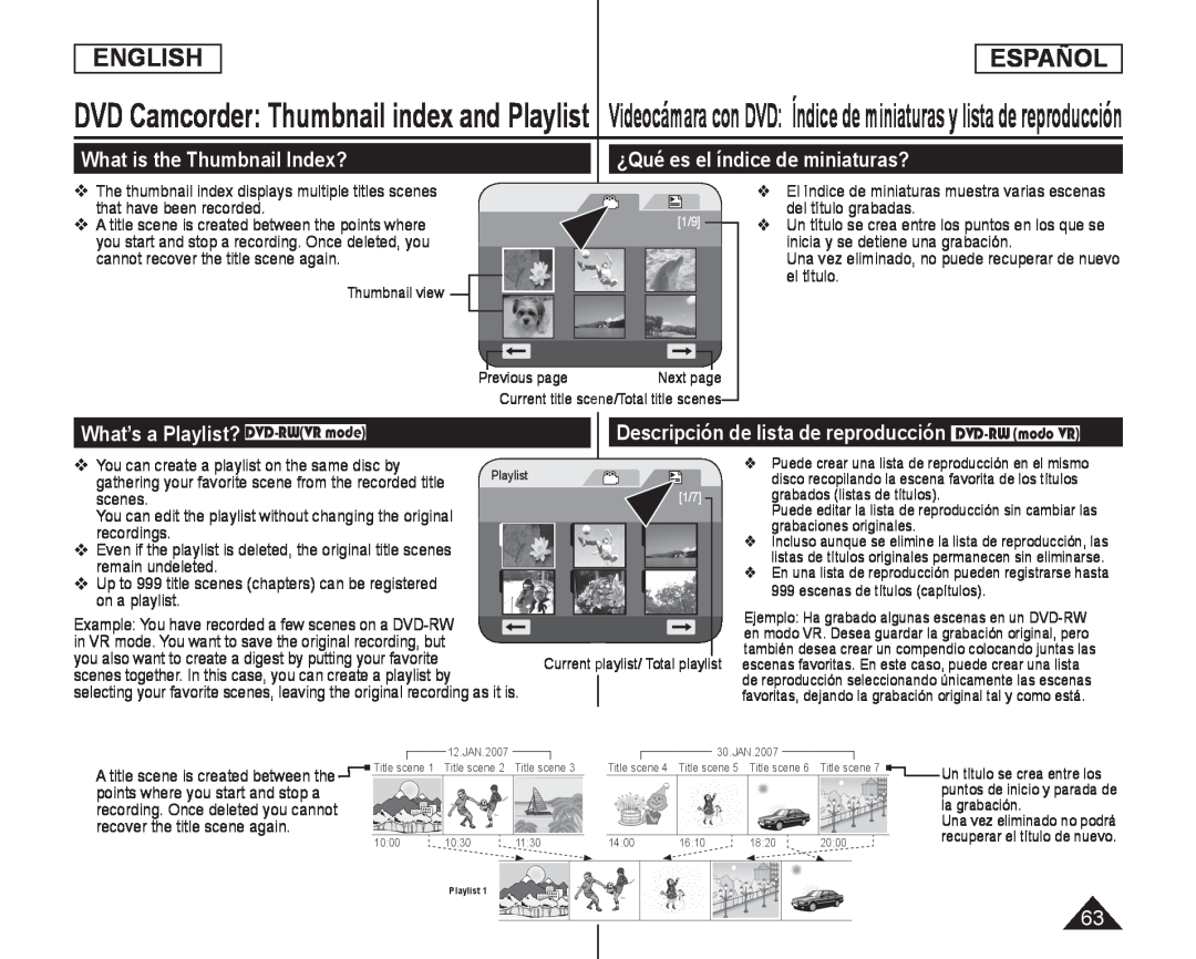 What’s a Playlist? DVD-RW(VRmode) Handheld SC-DC575