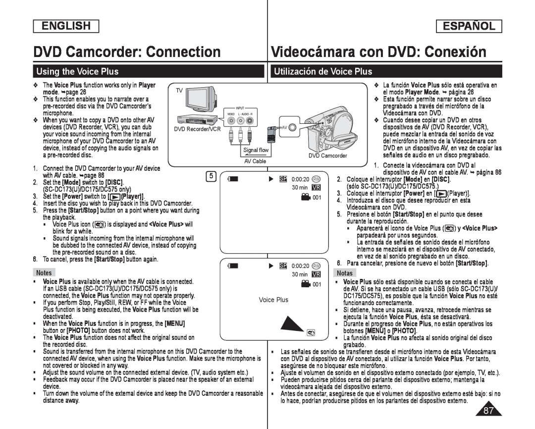 Utilización de Voice Plus Handheld SC-DC575