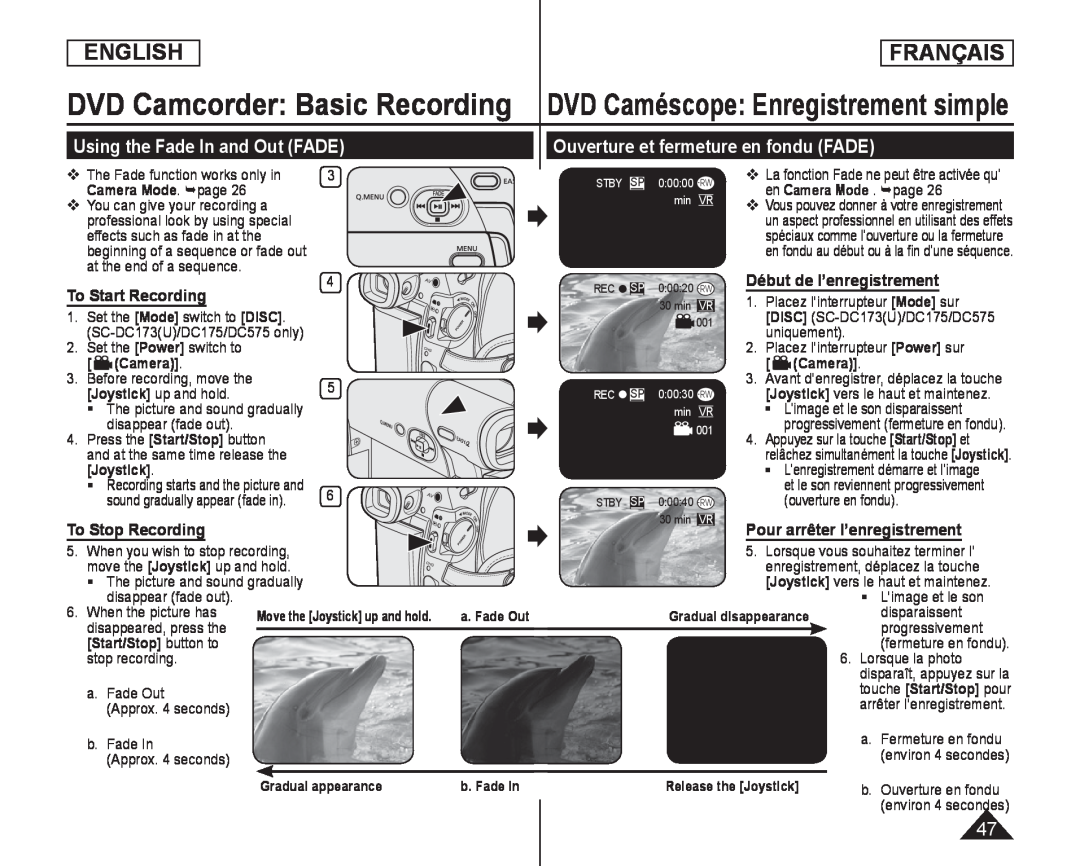 To Stop Recording Handheld SC-DC173U