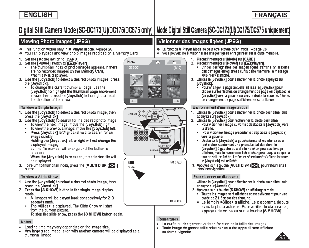 Viewing Photo Images (JPEG) Handheld SC-DC173U